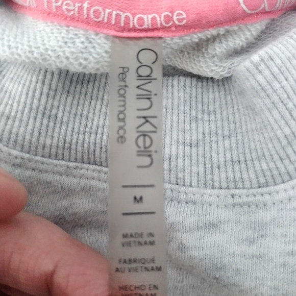 Women's Calvin Klein Performance Grey And Pink Colorblock Sweatshirt Size Medium - Picture 5 of 5
